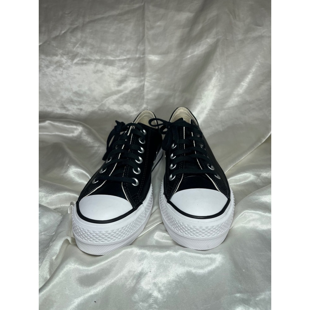 Converse Chuck Taylor All Star Lift Women Size 7 Black Leather Platform Sneaker - Picture 9 of 9